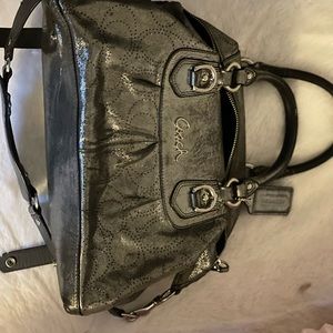 Coach Purse Metallic Silver